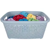 Storage solutions wasmand - 35 liter - blauw - 54 x 37 x 26 cm - Kunststof - Draagmand