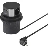 Sygonix SY-6887466 Stekkerdoostoren 3-voudig Zwart, Zilver Randaarde stekker 1 stuk(s)