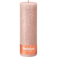 Bolsius 4 stuks poeder roze rustiek stompkaars 300/100 (200 uur) Misty Pink