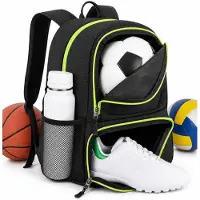 VHV - Sporttas - voetbalrugzak met balhouder - waterbestendig voor sportuitrusting - voor voetbal, basketbal en volleybal