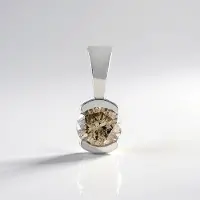 Cavill - Rhodium Zilver Hanger - I3 Champagne Diamant 0,45 ct - Ronde Briljant - Luxe Originele Sterlingzilver Sieraden Africa