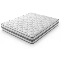 HAUSS SPOLE Matras 140x200cm - Pocketveringmatras Met 7 Zones En Comfortschuim - Zonder Matras - Ergonomisch En Ademend - Polyester - Wit