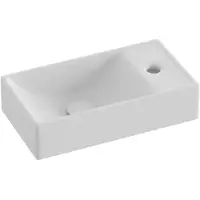 Ravak Veda 400 - Fontein 41x22 cm, zonder overloop, gat voor kraan rechts, wit XJXP1240000
