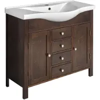 Sapho Ambra Wastafelmeubel 96x82x34,5cm, gebeitst sparrenhout