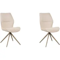 Label51 - Eetkamerstoel Comfy - Beige - 64x48x91cm - Set van 2