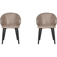 Label51 - Eetkamerstoel Logan - Taupe - 62x57x84cm - Set van 2
