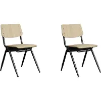 Label51 - Eetkamerstoel Solid - Beige - 55x49x81cm - Set van 2