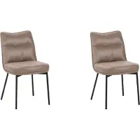 Label51 - Eetkamerstoel Lennon - Taupe - 65x50x89cm - Set van 2