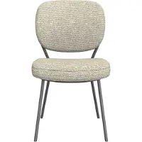 Label51 Eetkamerstoel Singapore - Naturel - Boucle - Zwart Metalen Frame