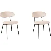 Label51 - Eetkamerstoel Zack - Beige - 59x53x79cm - Set van 2