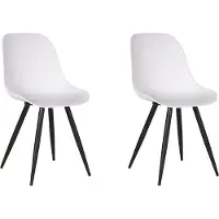 Label51 - Eetkamerstoel Monza - Wit - 54x46x88cm - Set van 2