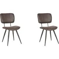 Label51 Fos eetkamerstoel leder antraciet - set van 2 stoelen