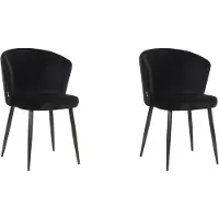 Label51 - Eetkamerstoel Wave - Zwart - 60x58x85cm - Set van 2
