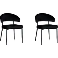 Label51 - Eetkamerstoel Bliss - Zwart - 55x56x76cm - Set van 2
