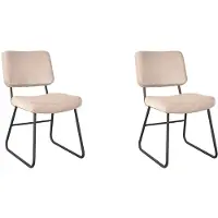 Label51 - Eetkamerstoel Noah - Beige - 61x47x85cm - Set van 2
