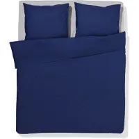 HEMA Dekbedovertrek 200x200/220cm Hotel Katoen Percal Donkerblauw (donkerblauw)