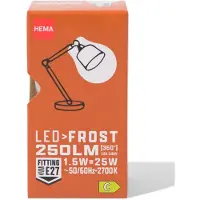 HEMA Led kogel frost E27 1.5W 250lm