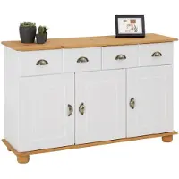 Idimex Sideboard COLMAR 115 cm van massief hout - wit/bruin
