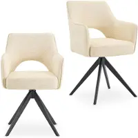 Idimex Eetkamerstoelen FLORENCE, draaibaar, set van 2 – crèmewit