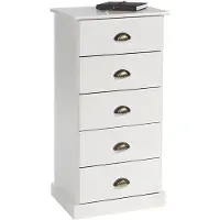 Idimex Commode PARIS met 5 lades en schelpvormige handgrepen in wit