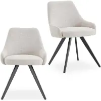 Idimex Eetkamerstoelen VIGO, set van 2 – Lichtgrijs