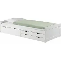 Idimex Bed met opbergruimte ANDREA 90 x 200 cm van massief hout - Wit