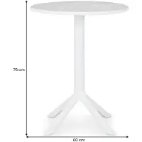 Idimex Tuintafel LUZ, rond met gaaspatroon – wit