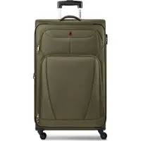 Wenger Beaumont Trolley met 4 wielen XL 87 cm, speciale maat met uitbreidingsplooi olijf