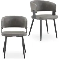 Idimex Eetkamerstoelen PAVIA in een set van 2 – grijs
