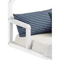Idimex Vloerbed ELOA met huisdak 90x200 cm wit massief grenen, Montessori kinderbed, Montessori meubels - hoofdfoto