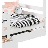 Idimex Huisbed ENA 90 x 200 cm met valbeveiliging en twee lades - Wit