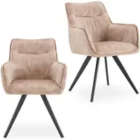 Idimex Eetkamerstoelen VENICE, set van 2 – kamelbruin
