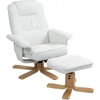 Idimex Relaxfauteuil CHARLY met voetenbankje en stoffen bekleding – Wit