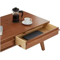 Idimex Salontafel JONA van massief grenenhout - kastanjebruine afwerking