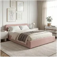Idimex Gestoffeerd bed MARINI 140x200 cm met lattenbodem – oudroze