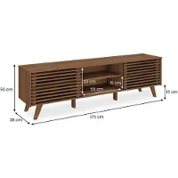 Idimex Lowboard RIAN 175 cm van massief hout – afwerking in kastanje