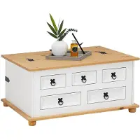 Idimex Mexicaanse kisttafel TEQUILA van massief hout - wit/bruin