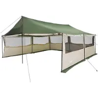 vidaXL Familietent met dak Groen 600 x 400 x 268 cm Polyester en Staal