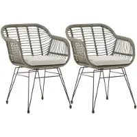 Idimex Tuinstoelen PARAMO, set van 2, van polyrotan - grijs/champagne