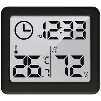 Greenblue - Weerstation - Digitale Thermometer / hygrometer met klokfunctie - Zwart