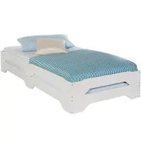 Idimex Stapelbed RONNY 90x200 cm van grenenhout, in het wit