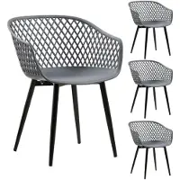 Idimex Tuinstoelen MADEIRA in een set van 4 - antraciet/zwart