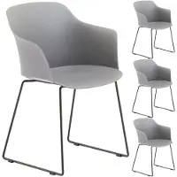 Idimex Tuinstoel FORO, set van 4, van kunststof - grijs