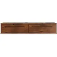 Idimex Lowboard TECCA 145 cm met 2 kleppen van massief hout - afwerking in kastanje