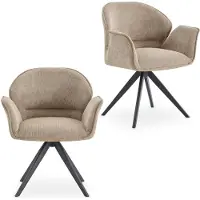 Idimex Eetkamerstoelen GIRONA, set van 2 – Greige