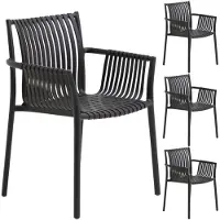 Idimex Tuinstoel OLEA, set van 4 stuks, van kunststof - zwart