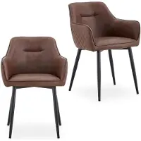 Idimex Eetkamerstoelen LISBON, set van 2 – donkerbruin