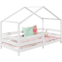 Idimex RENA-huisbed van 90 x 200 cm met valbeveiliging - Wit
