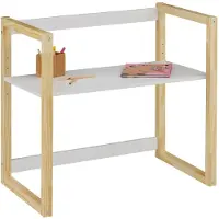 Idimex SUZA-kinderbureau, in hoogte verstelbaar, van massief hout – naturel/wit