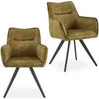 Idimex Eetkamerstoelen VENICE, set van 2 – olijfgroen